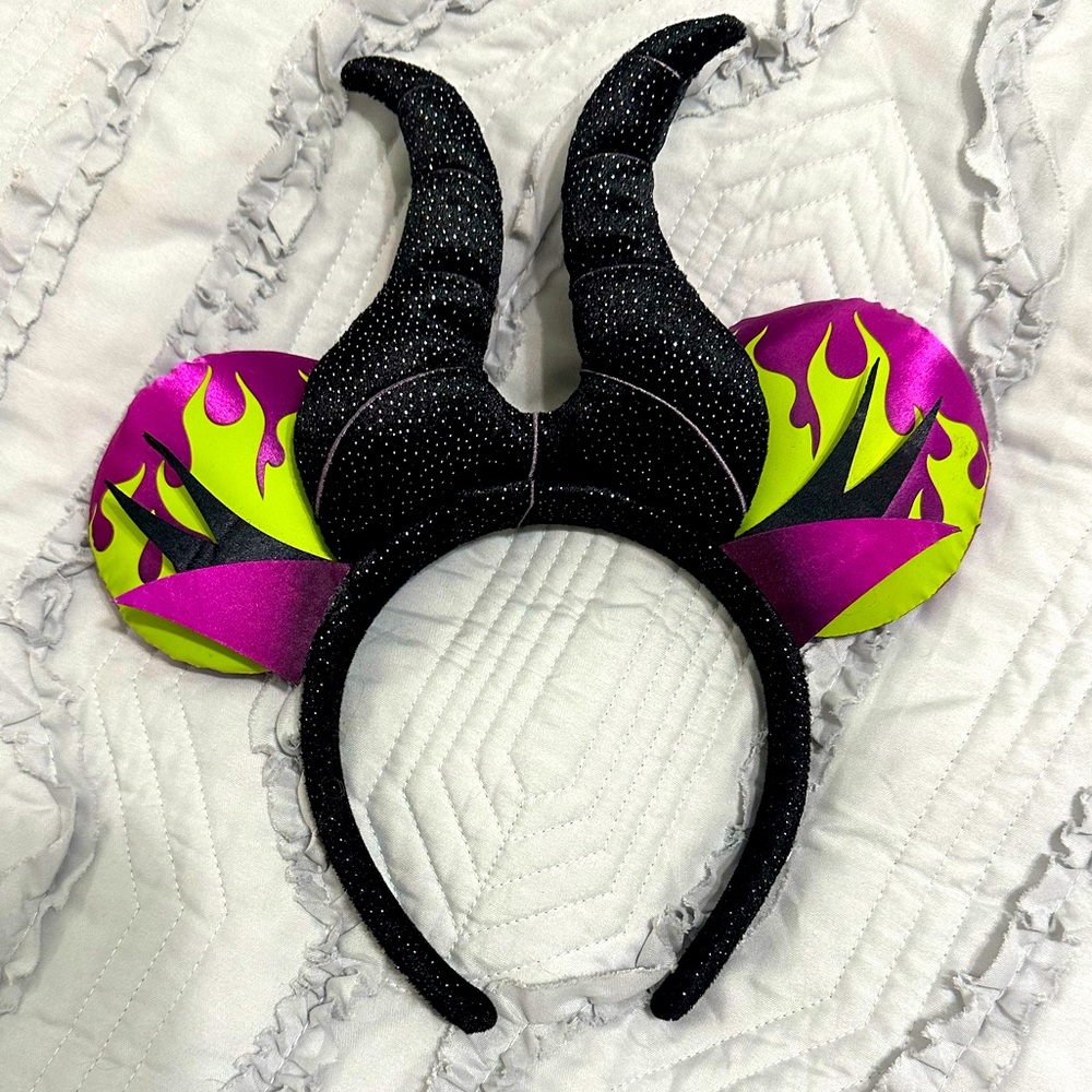 Disney Parks Maleficent Flames + Horns Mouse Ears (Retired Design)